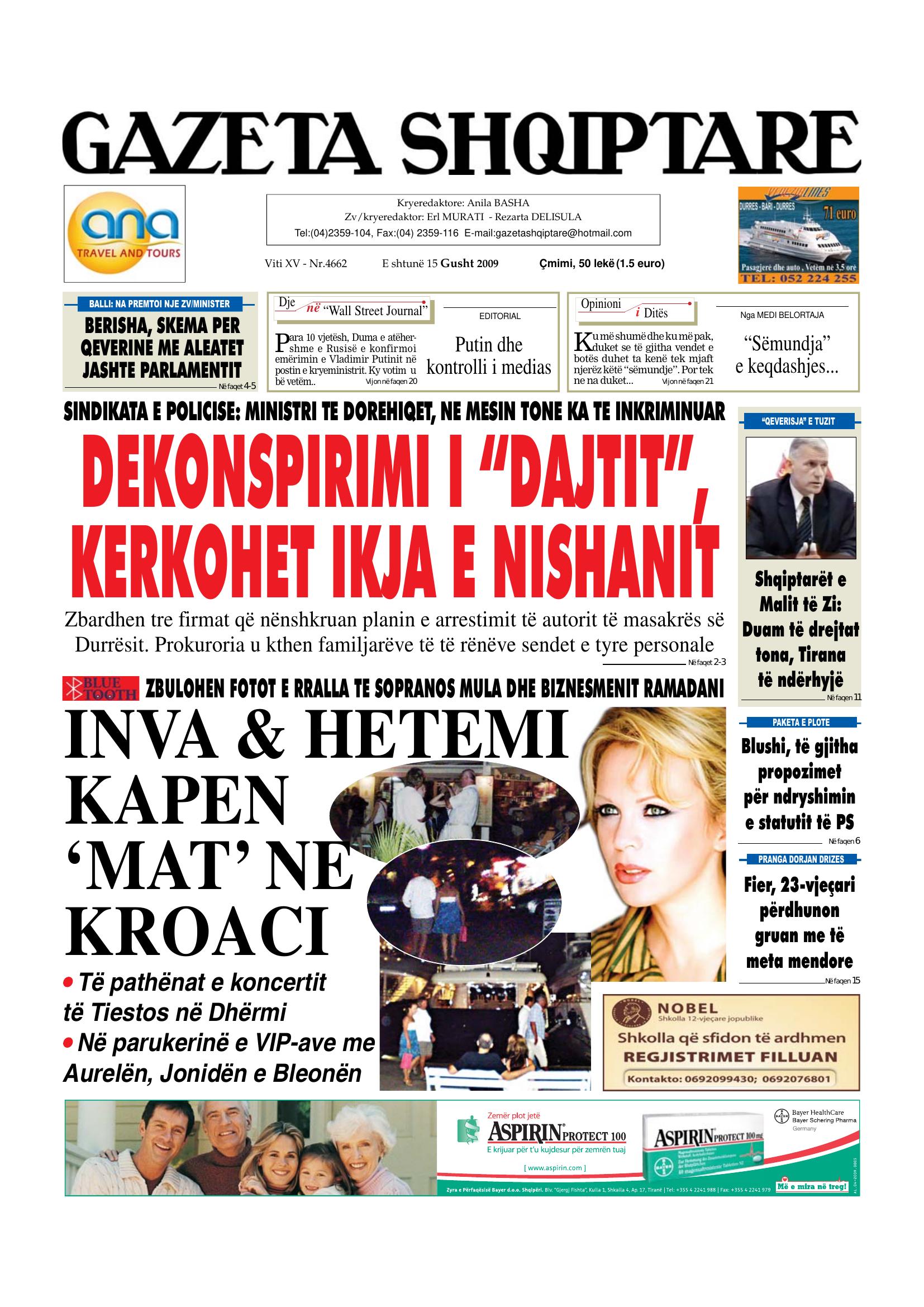 Gazeta Shqiptare 2009-08-15